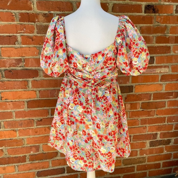 New NWT All About May Say Hello Dress Floral Mini Fit Flare Puff Sleeves… - Picture 12 of 12